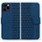 Coque Portefeuille Livre Cuir Etui Clapet HF1 pour Apple iPhone 14 Pro Bleu