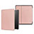 Coque Portefeuille Livre Cuir Etui Clapet L01 pour Amazon Kindle Oasis 7 inch Or Rose