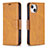 Coque Portefeuille Livre Cuir Etui Clapet L01 pour Apple iPhone 14 Jaune