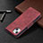 Coque Portefeuille Livre Cuir Etui Clapet L01 pour Apple iPhone 14 Rouge Petit