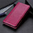Coque Portefeuille Livre Cuir Etui Clapet L01 pour Huawei Y7a Vin Rouge
