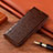 Coque Portefeuille Livre Cuir Etui Clapet L01 pour Motorola Moto E7 Plus Marron Petit