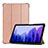 Coque Portefeuille Livre Cuir Etui Clapet L01 pour Samsung Galaxy Tab A7 4G 10.4 SM-T505 Or Rose