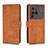 Coque Portefeuille Livre Cuir Etui Clapet L01Z pour Vivo X80 Pro 5G Marron
