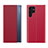 Coque Portefeuille Livre Cuir Etui Clapet L02 pour Samsung Galaxy S21 Ultra 5G Rouge