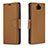 Coque Portefeuille Livre Cuir Etui Clapet L02 pour Sony Xperia 10 Plus Marron