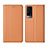 Coque Portefeuille Livre Cuir Etui Clapet L02 pour Vivo X60 5G Orange