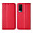 Coque Portefeuille Livre Cuir Etui Clapet L02 pour Vivo X60 5G Rouge