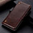 Coque Portefeuille Livre Cuir Etui Clapet L02 pour Vivo Y20i India Marron Petit