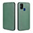 Coque Portefeuille Livre Cuir Etui Clapet L02Z pour Samsung Galaxy M21s Vert
