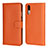 Coque Portefeuille Livre Cuir Etui Clapet L03 pour Huawei P20 Orange