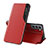 Coque Portefeuille Livre Cuir Etui Clapet L03 pour Samsung Galaxy S22 Plus 5G Rouge