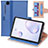 Coque Portefeuille Livre Cuir Etui Clapet L03 pour Samsung Galaxy Tab A7 Wi-Fi 10.4 SM-T500 Bleu