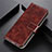 Coque Portefeuille Livre Cuir Etui Clapet L03 pour Vivo Y20i India Marron Petit
