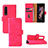 Coque Portefeuille Livre Cuir Etui Clapet L03Z pour Samsung Galaxy Z Fold3 5G Rose Rouge