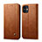 Coque Portefeuille Livre Cuir Etui Clapet L07 pour Apple iPhone 12 Mini Brun Clair