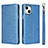Coque Portefeuille Livre Cuir Etui Clapet L08 pour Apple iPhone 13 Mini Bleu