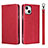 Coque Portefeuille Livre Cuir Etui Clapet L08 pour Apple iPhone 13 Mini Rouge