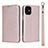 Coque Portefeuille Livre Cuir Etui Clapet L09 pour Apple iPhone 12 Or Rose