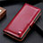 Coque Portefeuille Livre Cuir Etui Clapet L11 pour Oppo Reno5 Pro 5G Vin Rouge