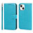 Coque Portefeuille Livre Cuir Etui Clapet L19 pour Apple iPhone 13 Mini Bleu Ciel