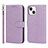 Coque Portefeuille Livre Cuir Etui Clapet L19 pour Apple iPhone 13 Mini Violet Clair Petit
