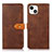 Coque Portefeuille Livre Cuir Etui Clapet L29 pour Apple iPhone 14 Marron