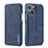 Coque Portefeuille Livre Cuir Etui Clapet LC1 pour Apple iPhone 14 Bleu