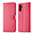 Coque Portefeuille Livre Cuir Etui Clapet LC1 pour Samsung Galaxy A14 5G Rose Rouge