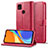 Coque Portefeuille Livre Cuir Etui Clapet LC2 pour Xiaomi POCO C3 Rose Rouge
