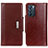 Coque Portefeuille Livre Cuir Etui Clapet M01L pour Oppo Reno6 5G Marron Petit
