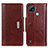 Coque Portefeuille Livre Cuir Etui Clapet M01L pour Realme C21 Marron Petit