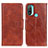 Coque Portefeuille Livre Cuir Etui Clapet M02L pour Motorola Moto E30 Marron Petit