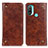 Coque Portefeuille Livre Cuir Etui Clapet M04L pour Motorola Moto E30 Marron Petit