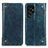 Coque Portefeuille Livre Cuir Etui Clapet M04L pour Samsung Galaxy S23 Ultra 5G Bleu
