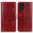 Coque Portefeuille Livre Cuir Etui Clapet M06L pour Samsung Galaxy S21 Ultra 5G Rouge