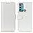 Coque Portefeuille Livre Cuir Etui Clapet M07L pour Motorola Moto G40 Fusion Blanc
