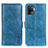 Coque Portefeuille Livre Cuir Etui Clapet M11L pour Oppo F19 Pro Bleu
