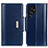 Coque Portefeuille Livre Cuir Etui Clapet M14L pour Samsung Galaxy S21 Ultra 5G Bleu