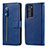 Coque Portefeuille Livre Cuir Etui Clapet N01 pour Huawei P40 Pro Bleu