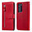 Coque Portefeuille Livre Cuir Etui Clapet N01 pour Huawei P40 Pro Rouge