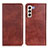 Coque Portefeuille Livre Cuir Etui Clapet N01P pour Samsung Galaxy S21 FE 5G Marron