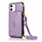 Coque Portefeuille Livre Cuir Etui Clapet N03 pour Apple iPhone 12 Mini Violet Clair