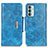 Coque Portefeuille Livre Cuir Etui Clapet N04P pour Samsung Galaxy M13 4G Bleu Ciel