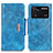 Coque Portefeuille Livre Cuir Etui Clapet N04P pour Xiaomi Poco M4 Pro 4G Bleu Ciel