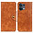 Coque Portefeuille Livre Cuir Etui Clapet N06P pour Xiaomi Redmi Note 13 5G Marron