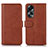 Coque Portefeuille Livre Cuir Etui Clapet N08P pour Oppo A58 5G Marron Petit