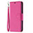 Coque Portefeuille Livre Cuir Etui Clapet pour Apple iPhone 15 Rose Rouge Petit