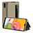 Coque Portefeuille Livre Cuir Etui Clapet pour Samsung Galaxy A01 SM-A015 Or