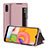 Coque Portefeuille Livre Cuir Etui Clapet pour Samsung Galaxy A01 SM-A015 Or Rose